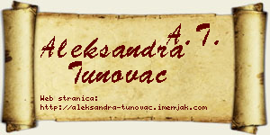 Aleksandra Tunovac vizit kartica